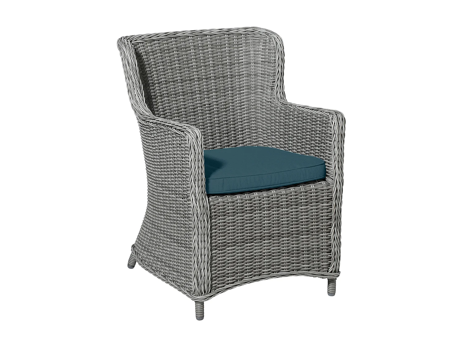 Coussin d'assise Wicker Sea blue canvas eco+ - Environ 48 x 48 cm - Lot de 4