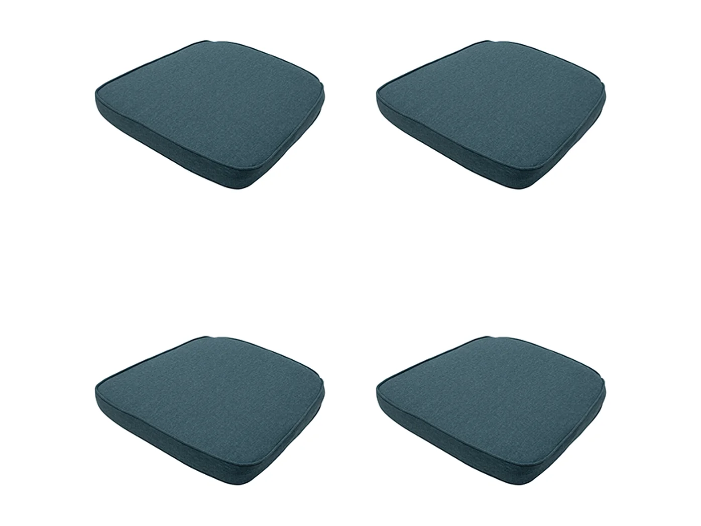 Coussin d'assise Wicker Sea blue canvas eco+ - Environ 48 x 48 cm - Lot de 4