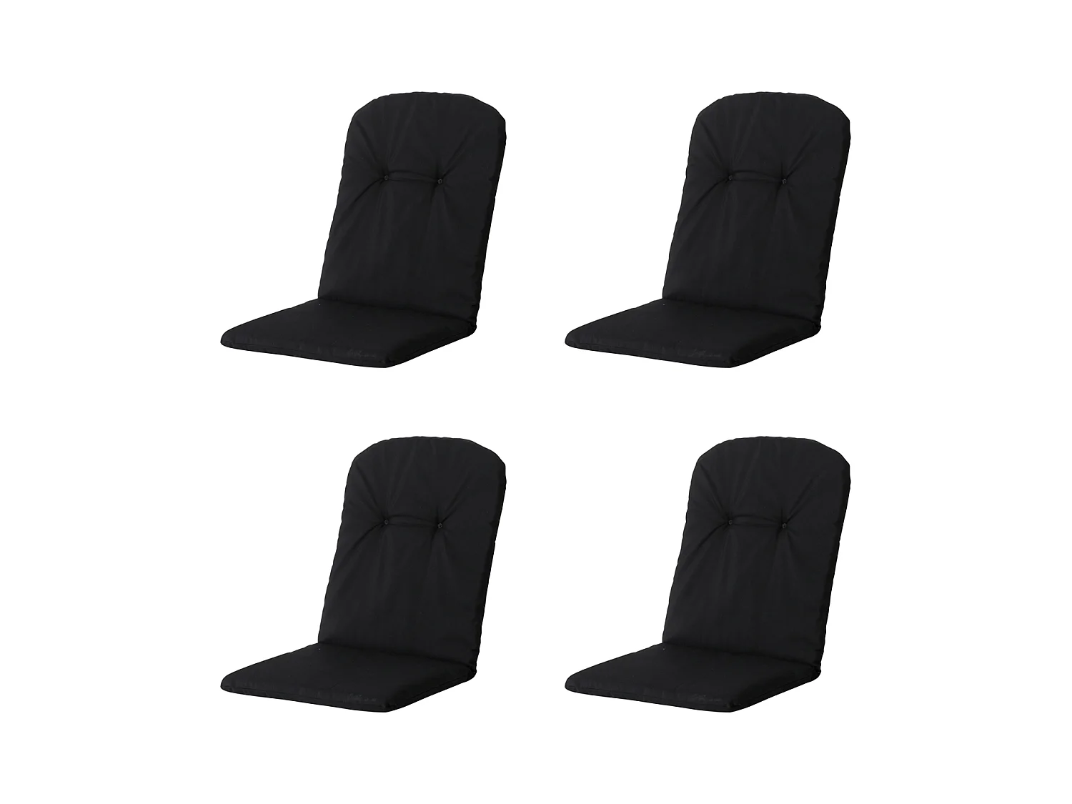 Coussin de siège baquet dossier haut Panama noir - Environ 96 x 45 cm - Lot de 4