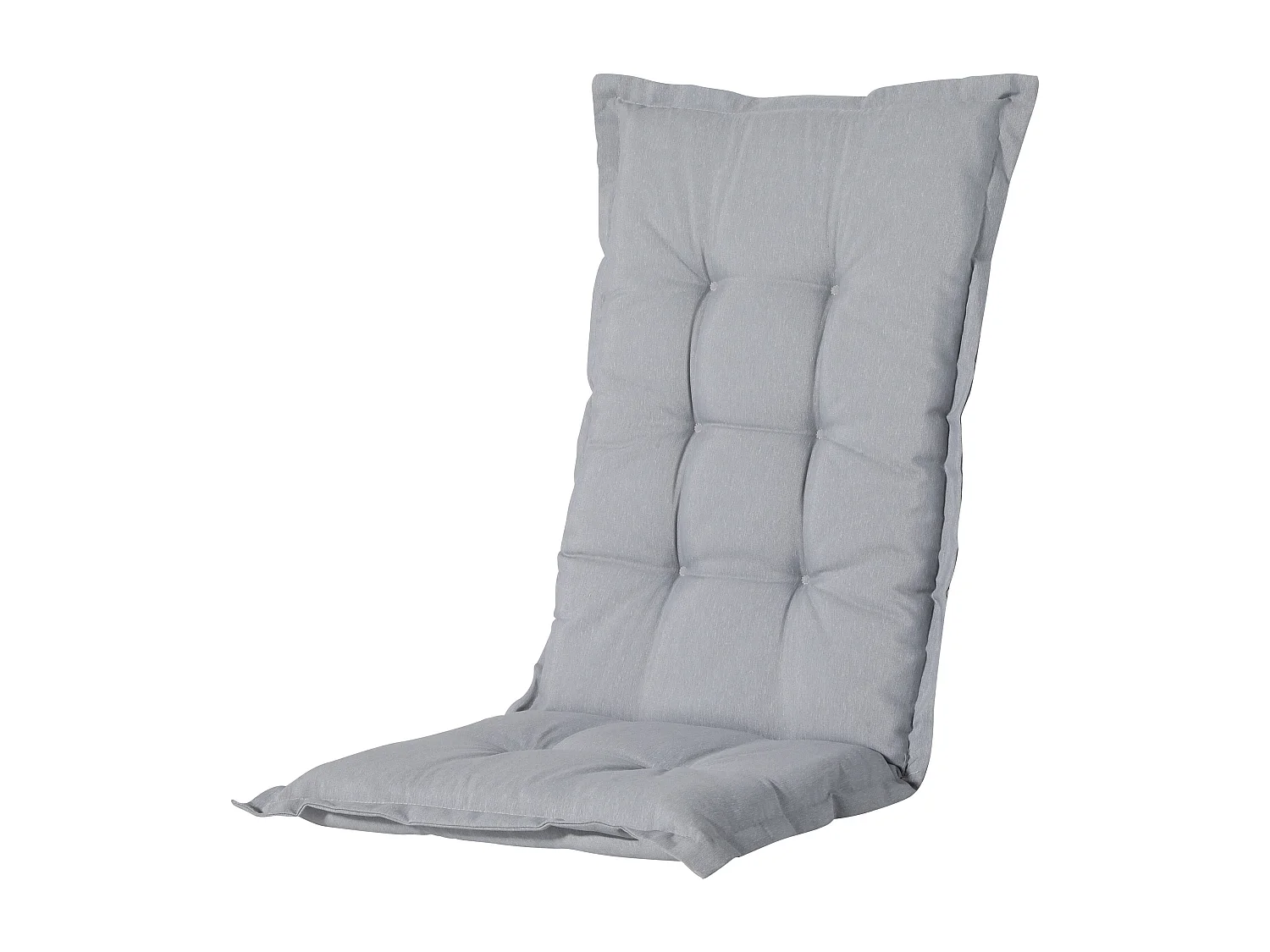 Coussin de chaise de jardin dossier haut Panama gris clair - Environ 123 x 50 cm - Lot de 4