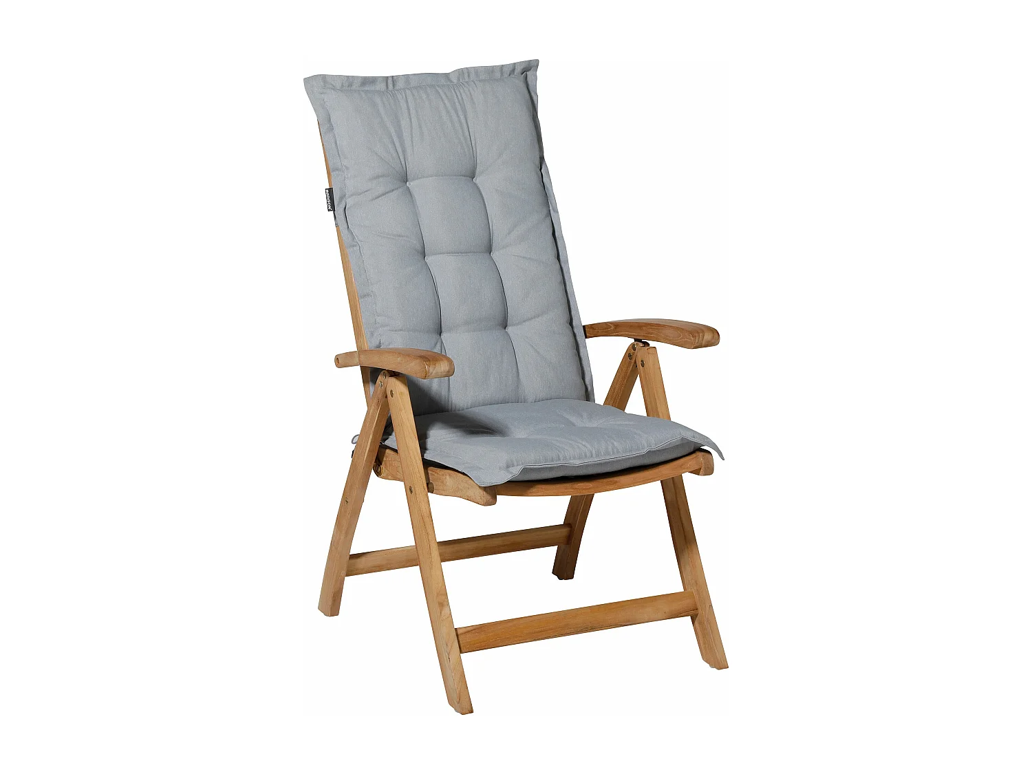 Coussin de chaise de jardin dossier haut Panama gris clair - Environ 123 x 50 cm - Lot de 4