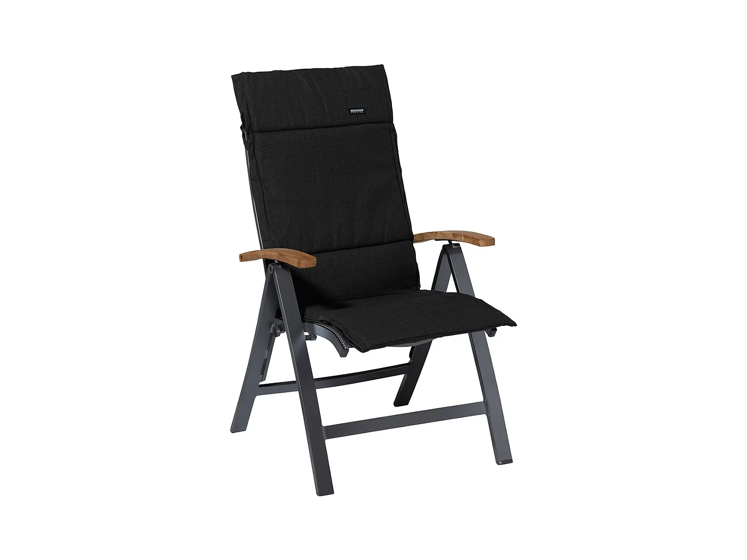 Gartenkissen Fiber Deluxe Rib schwarz - Ca. 125x50 cm - 4er Set