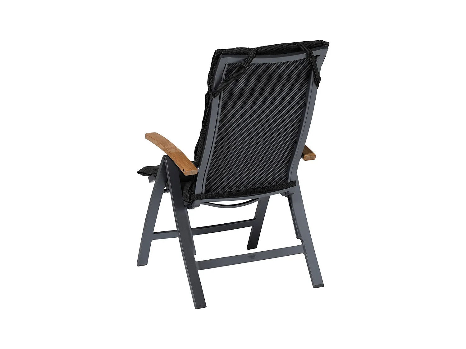 Gartenkissen Fiber Deluxe Rib schwarz - Ca. 125x50 cm - 4er Set