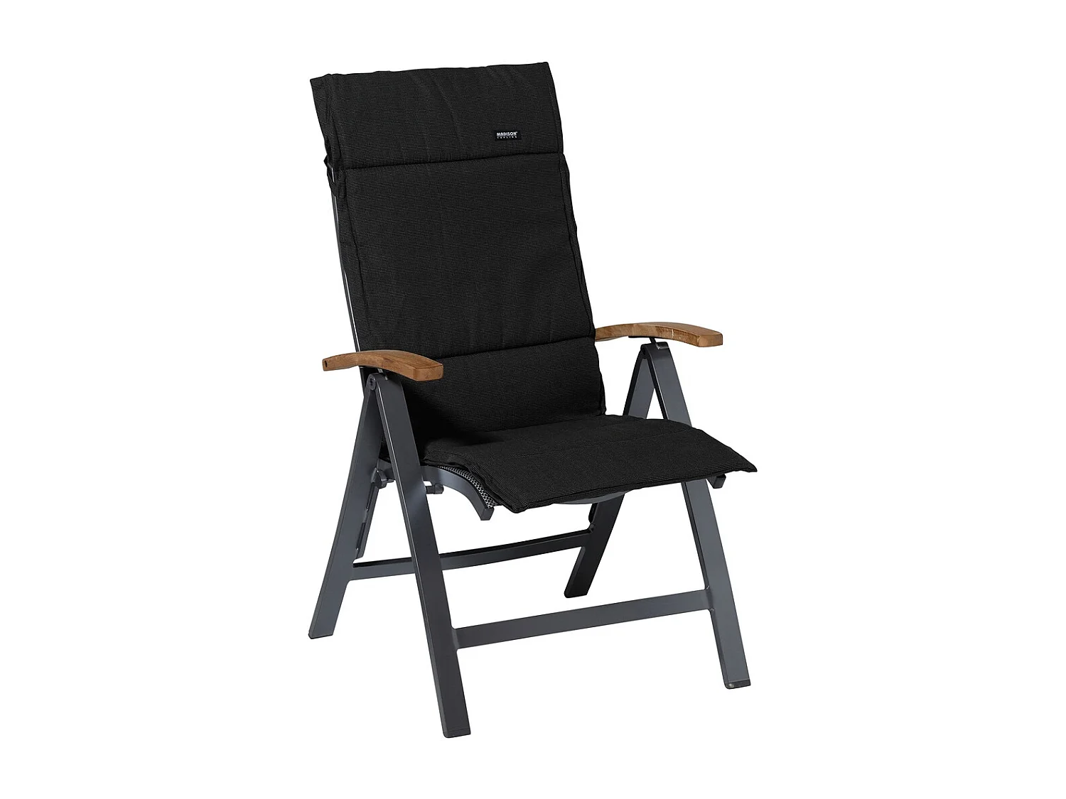 Coussin de jardin Fiber Deluxe Rib noir - Env. 125 x 50 cm - Lot de 4