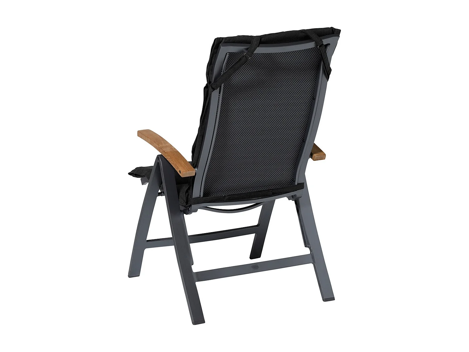 Coussin de jardin Fiber Deluxe Rib noir - Env. 125 x 50 cm - Lot de 4