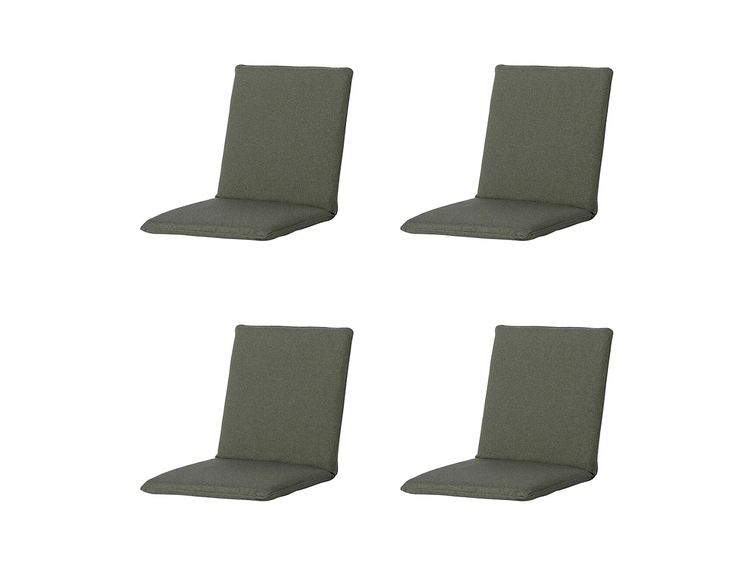 Coussin de chaise empilable Manchester vert - Environ 97 x 49 cm - Lot de 4