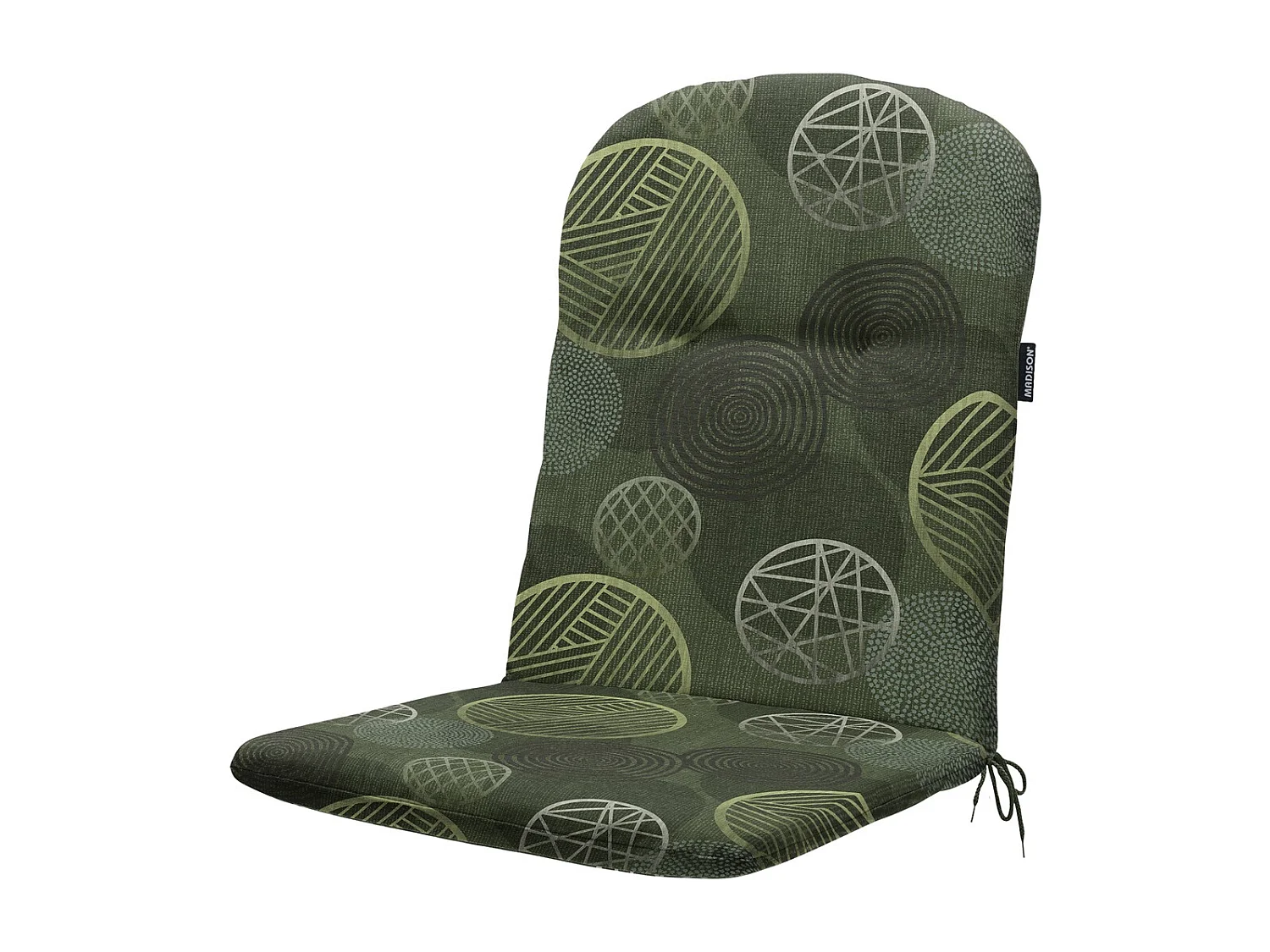 Coussin de fauteuil haut dossier cercle vert - Environ 96 x 45 cm - Lot de 4