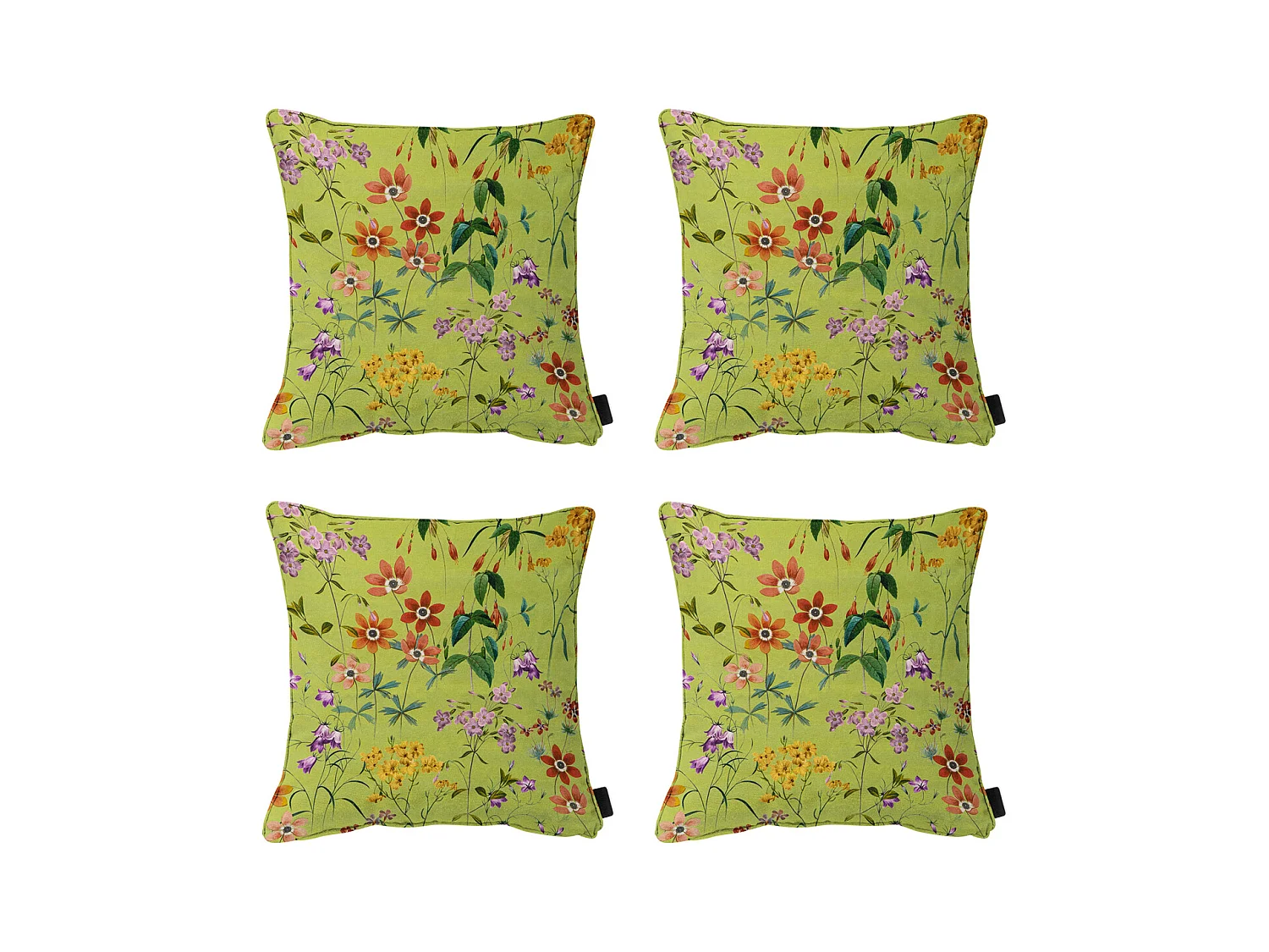 Coussin décoratif Milly vert - Env. 50x50 cm - Lot de 4