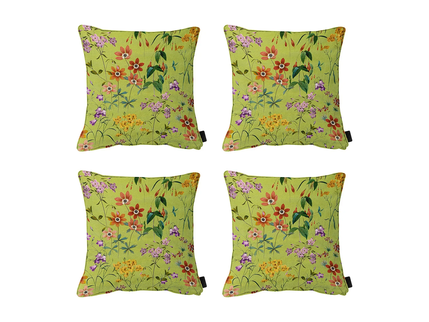 Coussin décoratif Milly vert - Env. 50x50 cm - Lot de 4