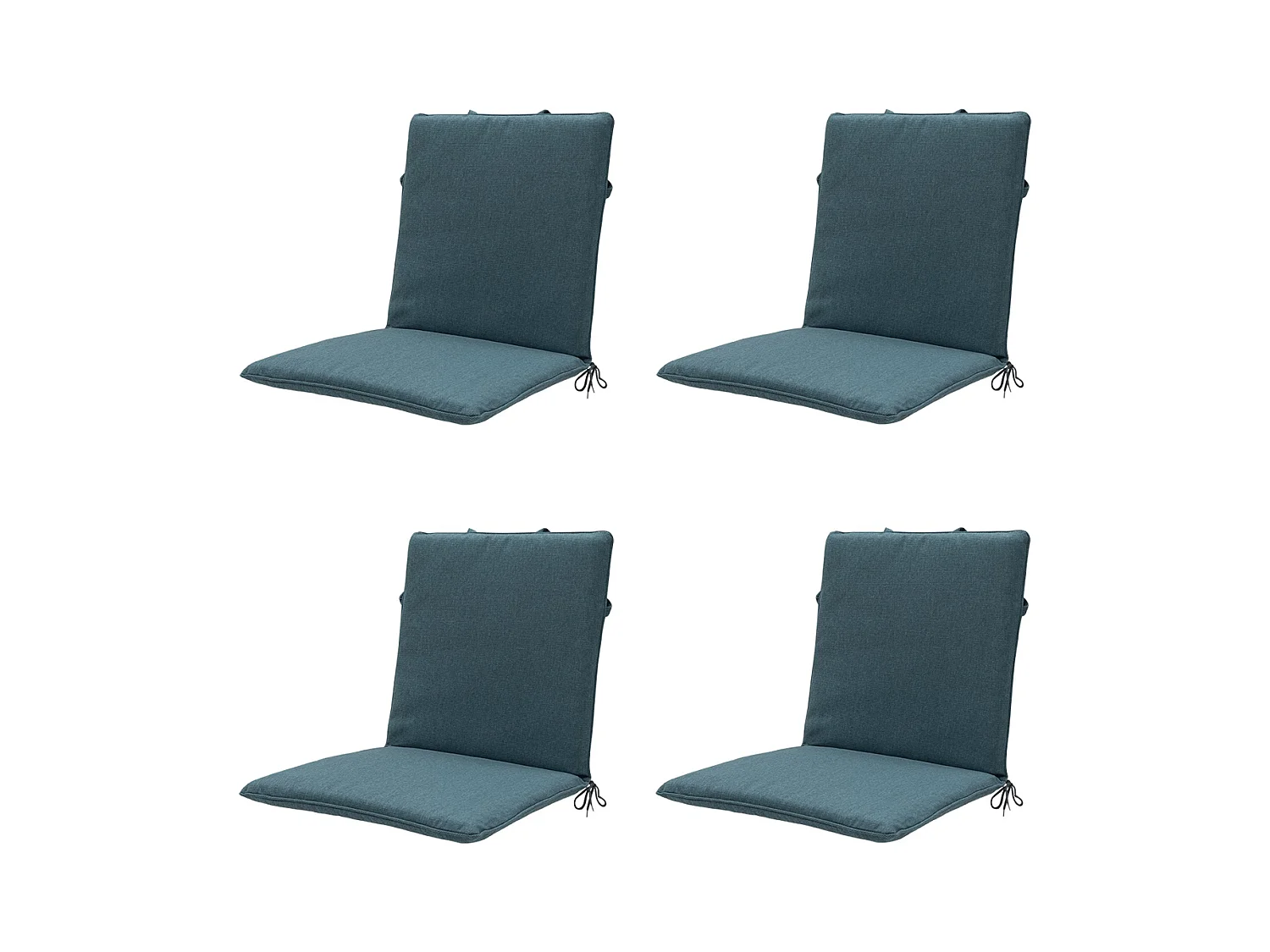 Coussin de chaise empilable en toile bleu mer éco+ - Dimensions approximatives : 97 x 49 cm - Lot de 4