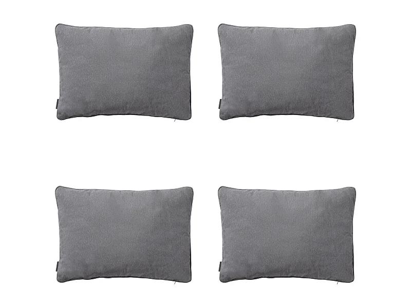 Coussin décoratif Panama gris - Env. 40x60 cm - Lot de 4