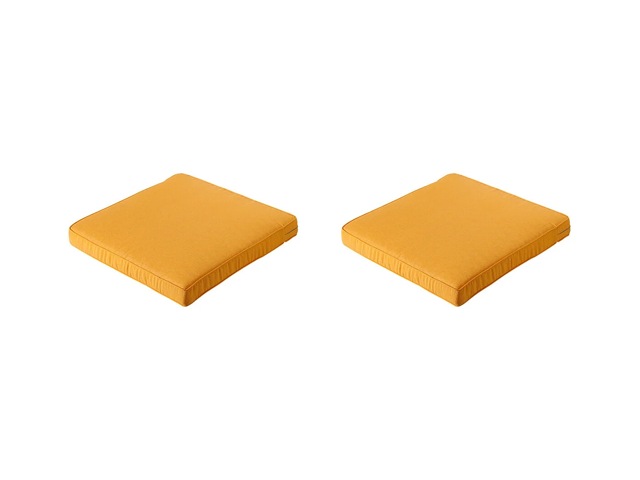 Coussin d'assise Lounge Profi-Line Panama doré brillant - Env. 60 x 60 cm - Lot de 2