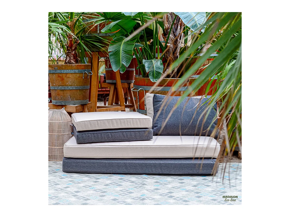 Coussin d'assise Lounge Profi-Line en toile éco+ gris foncé - Dimensions approximatives : 60 x 60 cm - Lot de 2