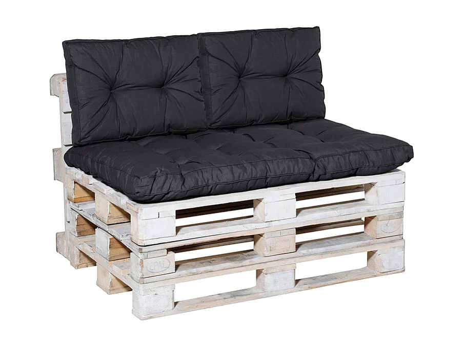 Coussin de dossier Florance Basic noir - Environ 43 x 60 cm - Lot de 2