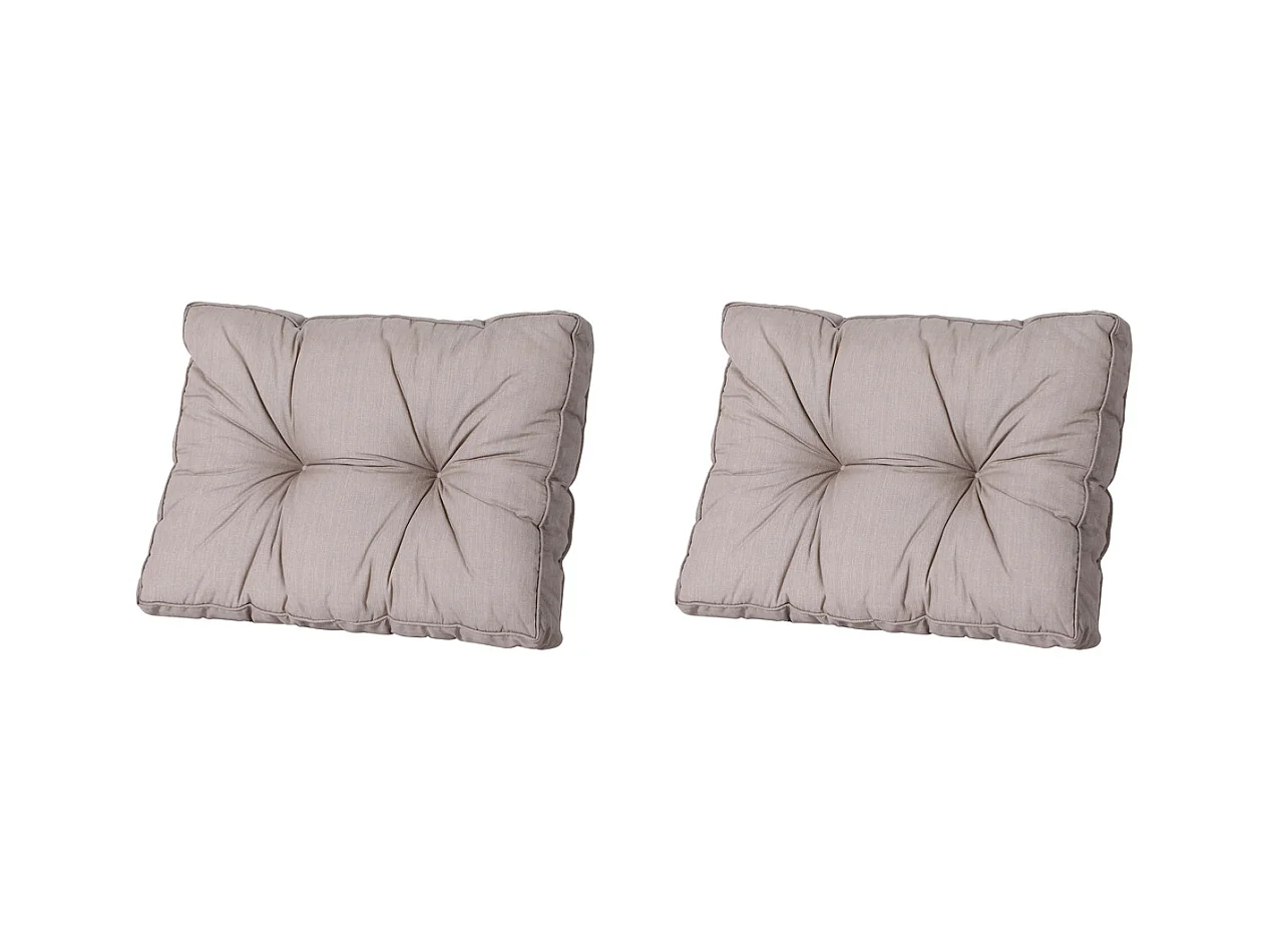 Coussin de dossier Florance Basic taupe - Environ 43 x 60 cm - Lot de 2