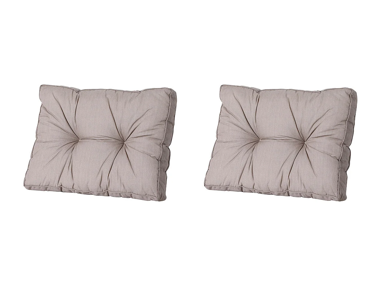 Coussin de dossier Florance Basic taupe - Environ 43 x 60 cm - Lot de 2