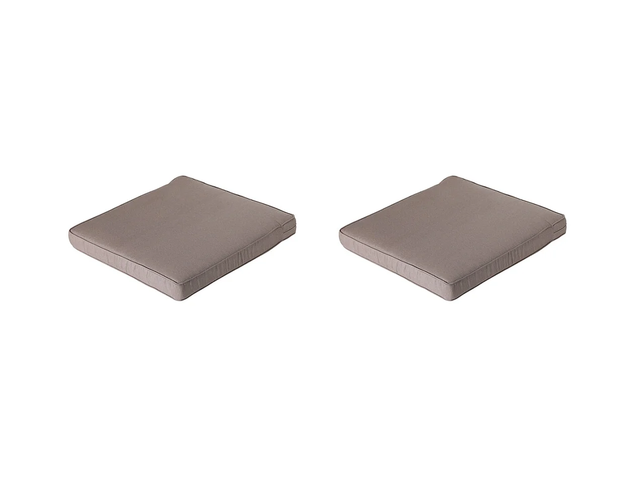 Coussin d'assise Lounge Profi-Line Panama taupe - Env. 60x60 cm - Lot de 2
