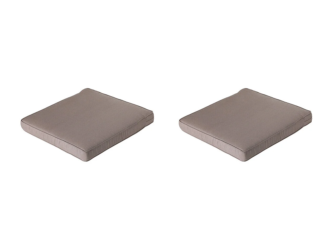 Coussin d'assise Lounge Profi-Line Panama taupe - Env. 60x60 cm - Lot de 2
