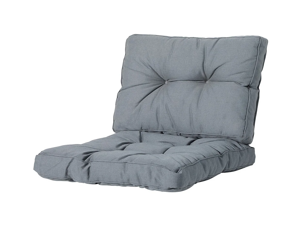Coussin de dossier Florance côtelé gris - Environ 43 x 73 cm - Lot de 2