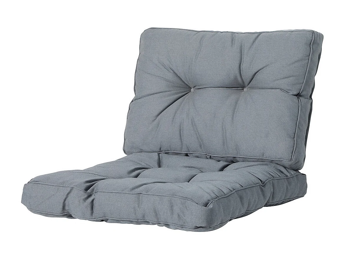 Coussin de dossier Florance côtelé gris - Environ 43 x 73 cm - Lot de 2