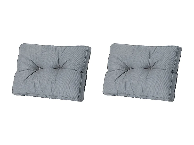 Coussin de dossier Florance côtelé gris - Environ 43 x 73 cm - Lot de 2