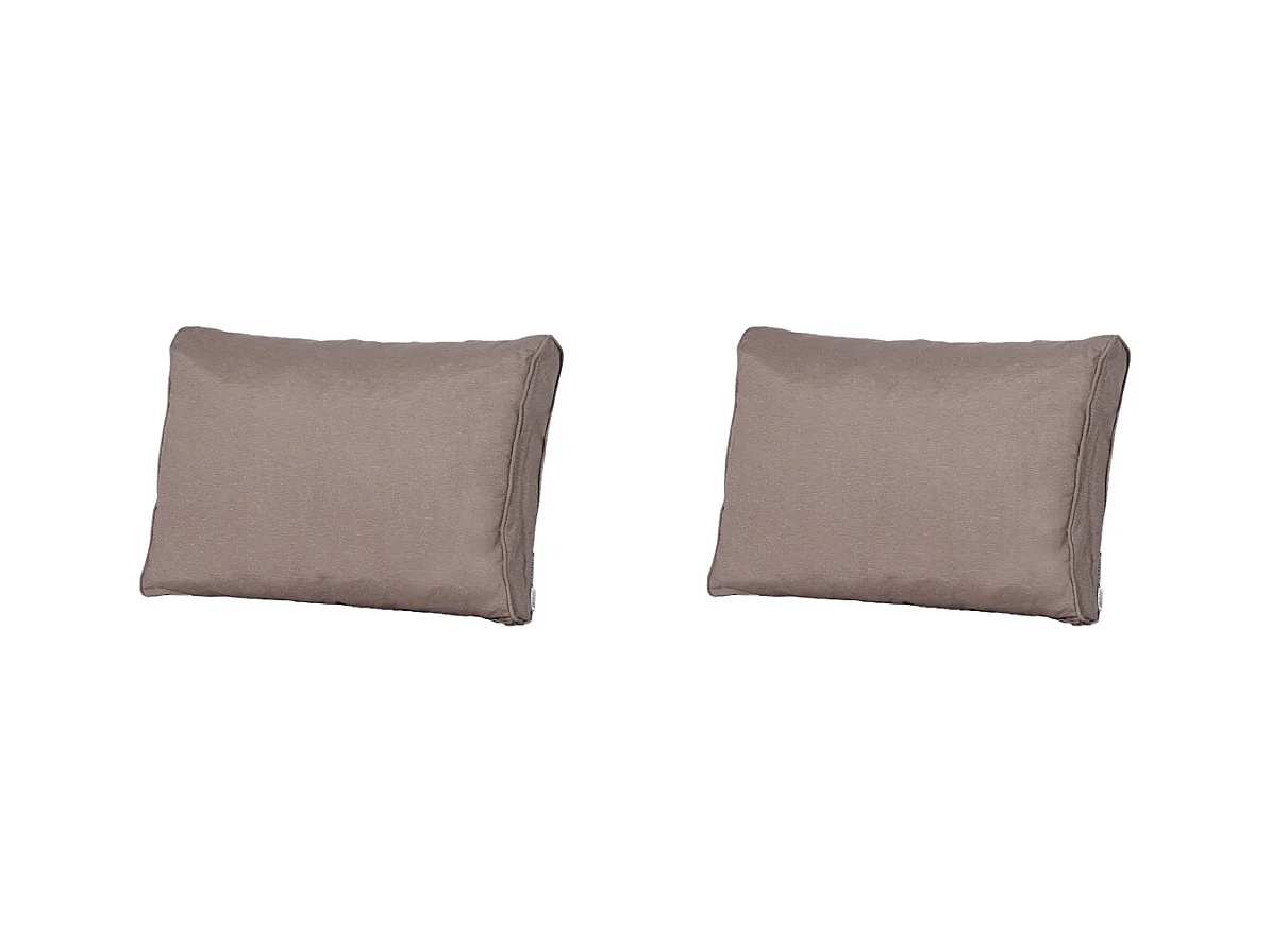 Coussin de dossier Panama taupe - Environ 40 x 60 cm - Lot de 2
