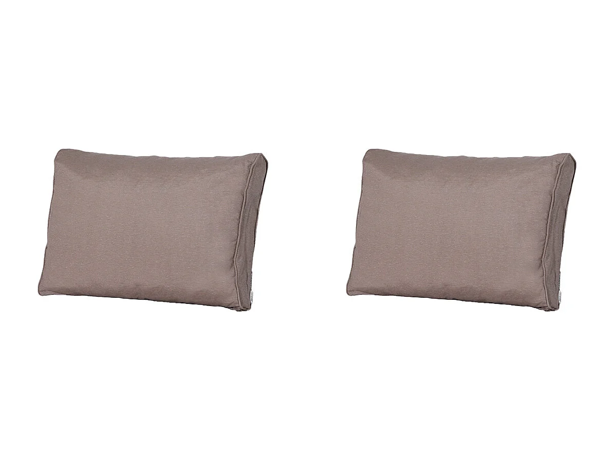 Coussin de dossier Panama taupe - Environ 40 x 60 cm - Lot de 2