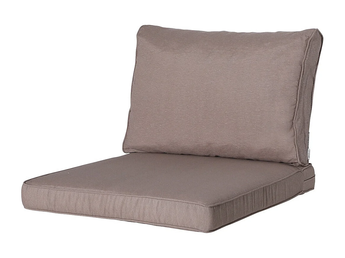 Coussin de dossier Panama taupe - Environ 40 x 60 cm - Lot de 2