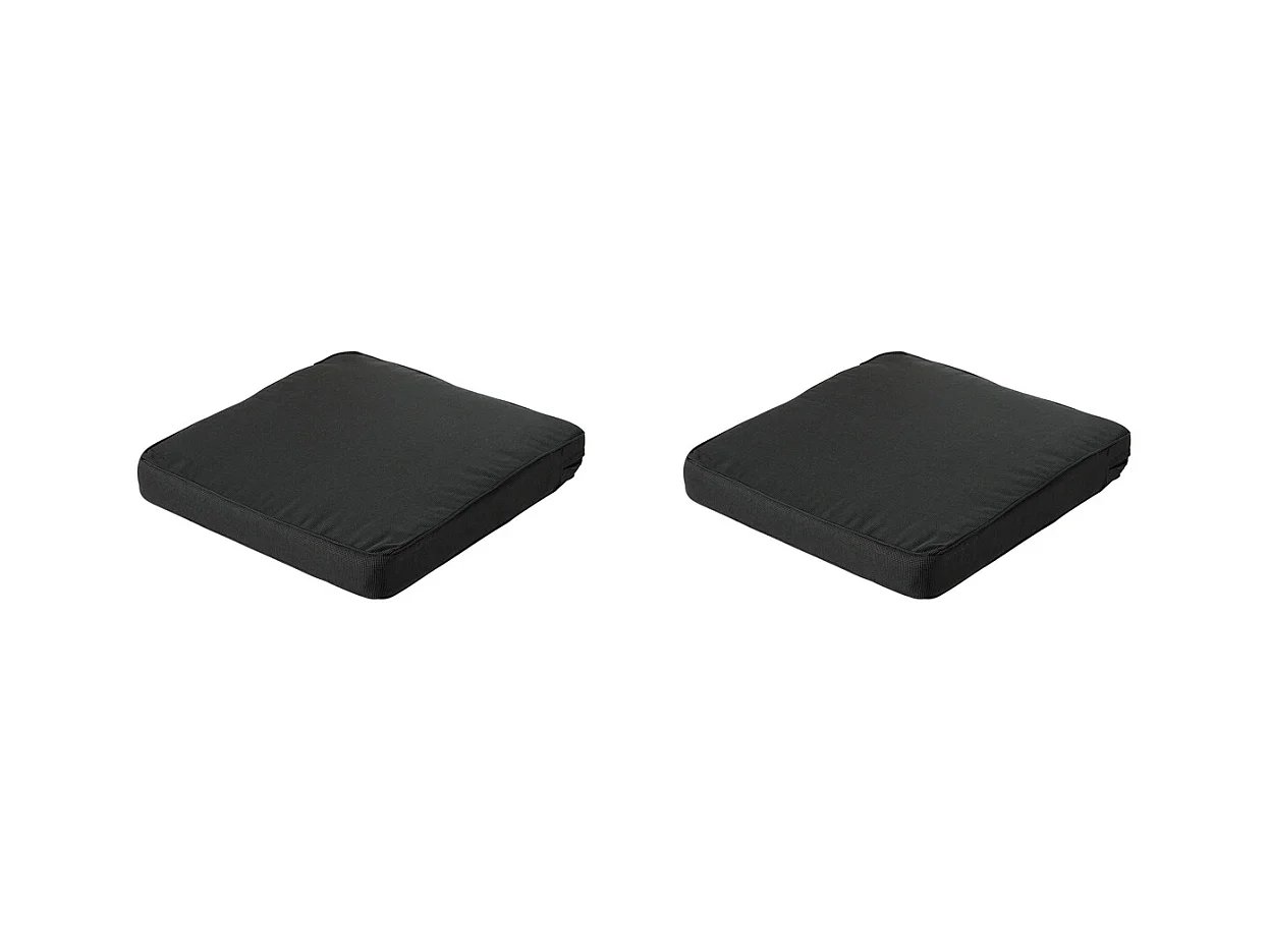 Coussin d'assise Lounge Profi-Line Rib noir - Env. 73 x 73 cm - Lot de 2
