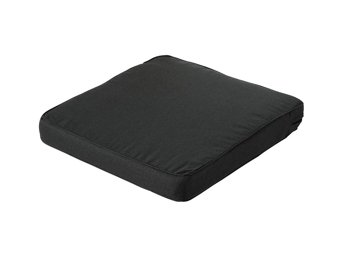 Coussin d'assise Lounge Profi-Line Rib noir - Env. 73 x 73 cm - Lot de 2