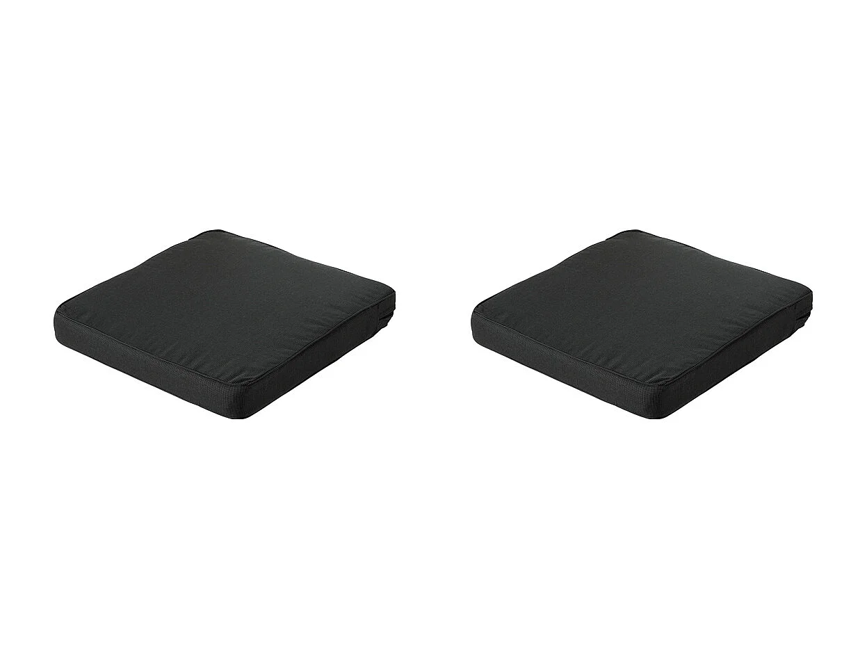 Coussin d'assise Lounge Profi-Line Rib noir - Env. 73 x 73 cm - Lot de 2