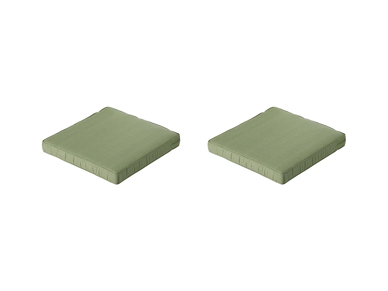 Coussin de siège Lounge Basic vert - Environ 60 x 60 cm - Lot de 2