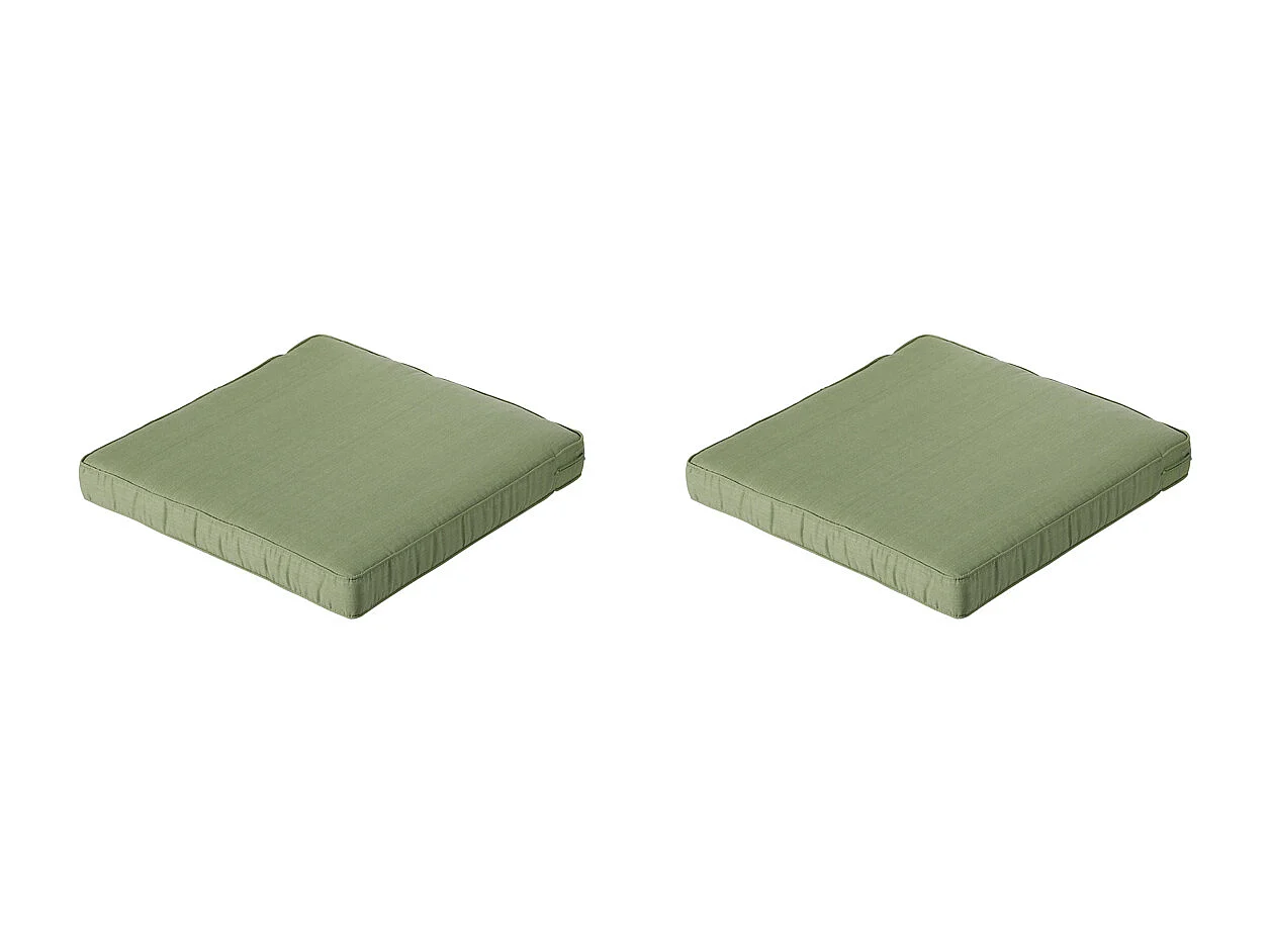 Coussin de siège Lounge Basic vert - Environ 60 x 60 cm - Lot de 2