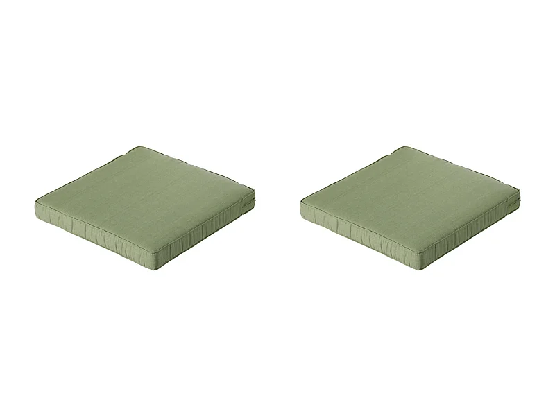 Coussin de siège Lounge Basic vert - Environ 60 x 60 cm - Lot de 2