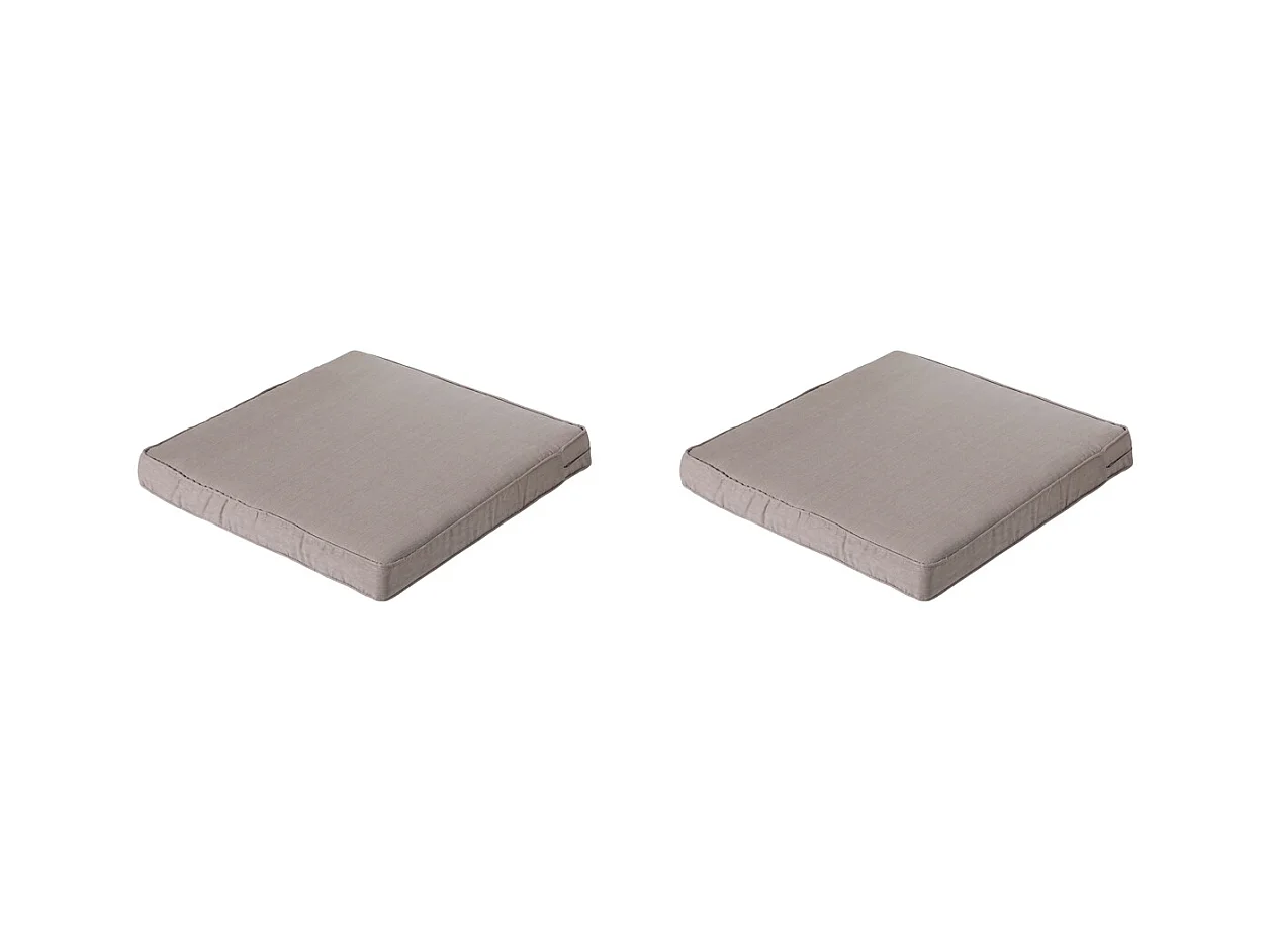 Coussin de siège Lounge Basic taupe - Environ 73 x 73 cm - Lot de 2