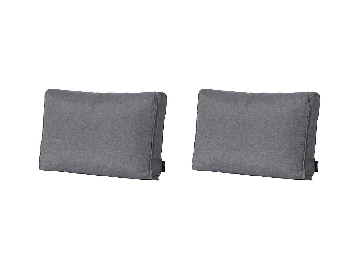 Coussin de dossier Panama gris - Environ 40 x 60 cm - Lot de 2