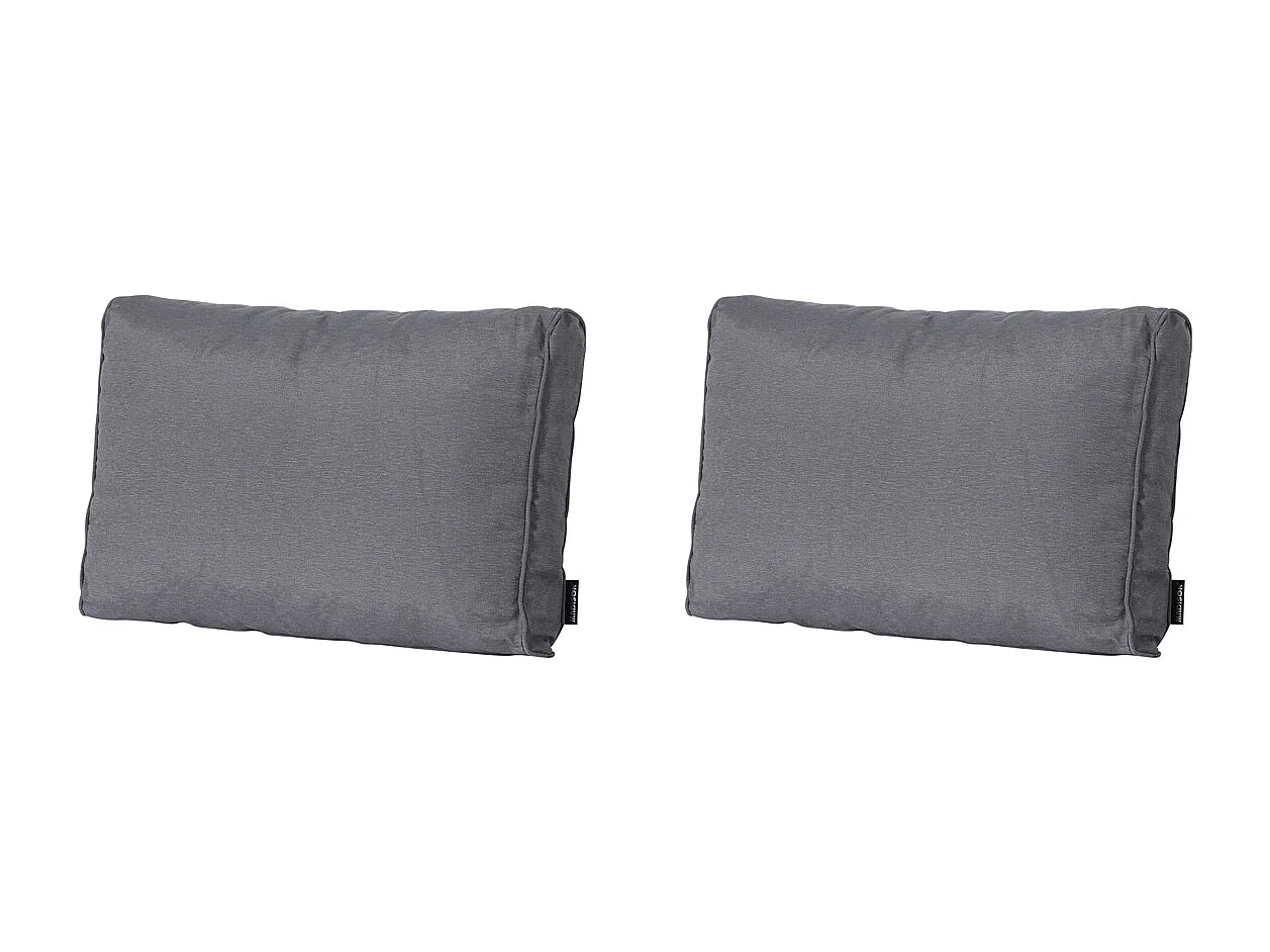 Coussin de dossier Panama gris - Environ 40 x 60 cm - Lot de 2