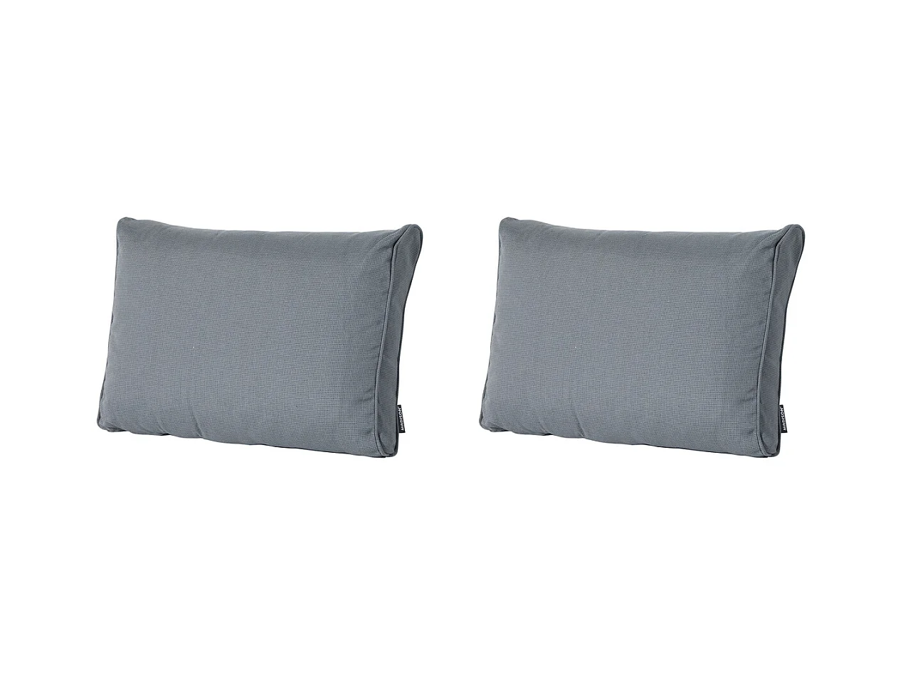 Coussin de dossier Lounge Rib gris - Environ 43 x 73 cm - Lot de 2