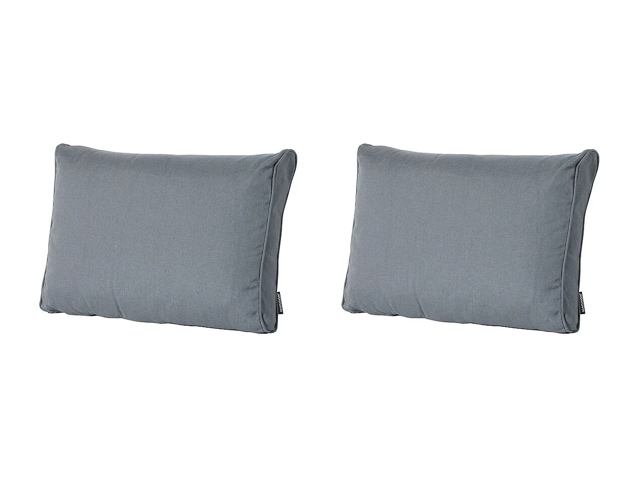 Coussin de dossier Lounge Rib gris - Environ 43 x 73 cm - Lot de 2