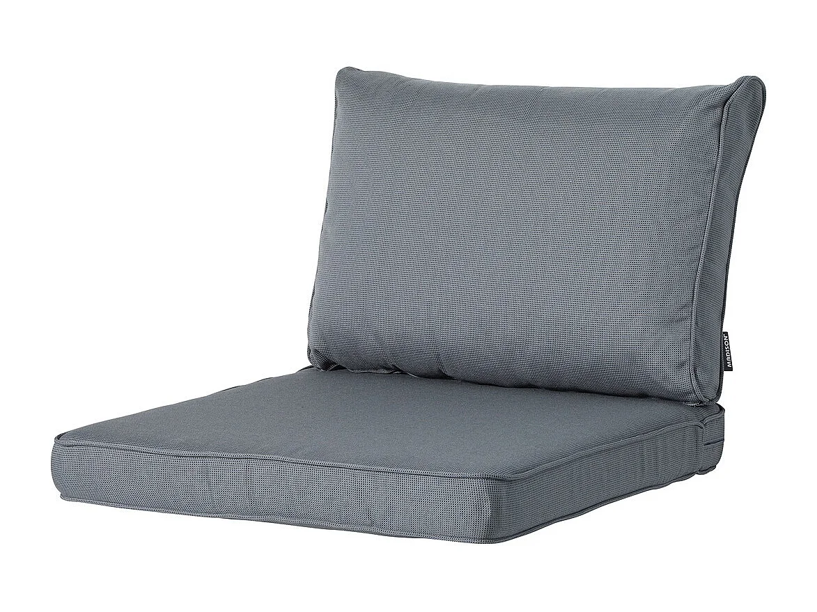 Coussin de dossier Lounge Rib gris - Environ 43 x 73 cm - Lot de 2