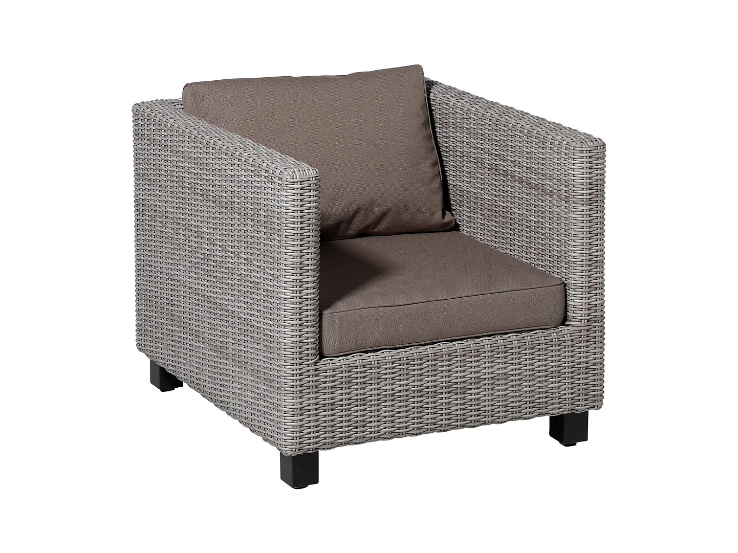 Coussin d'assise Lounge Profi-Line Manchester taupe - Env. 60x60 cm - Lot de 2