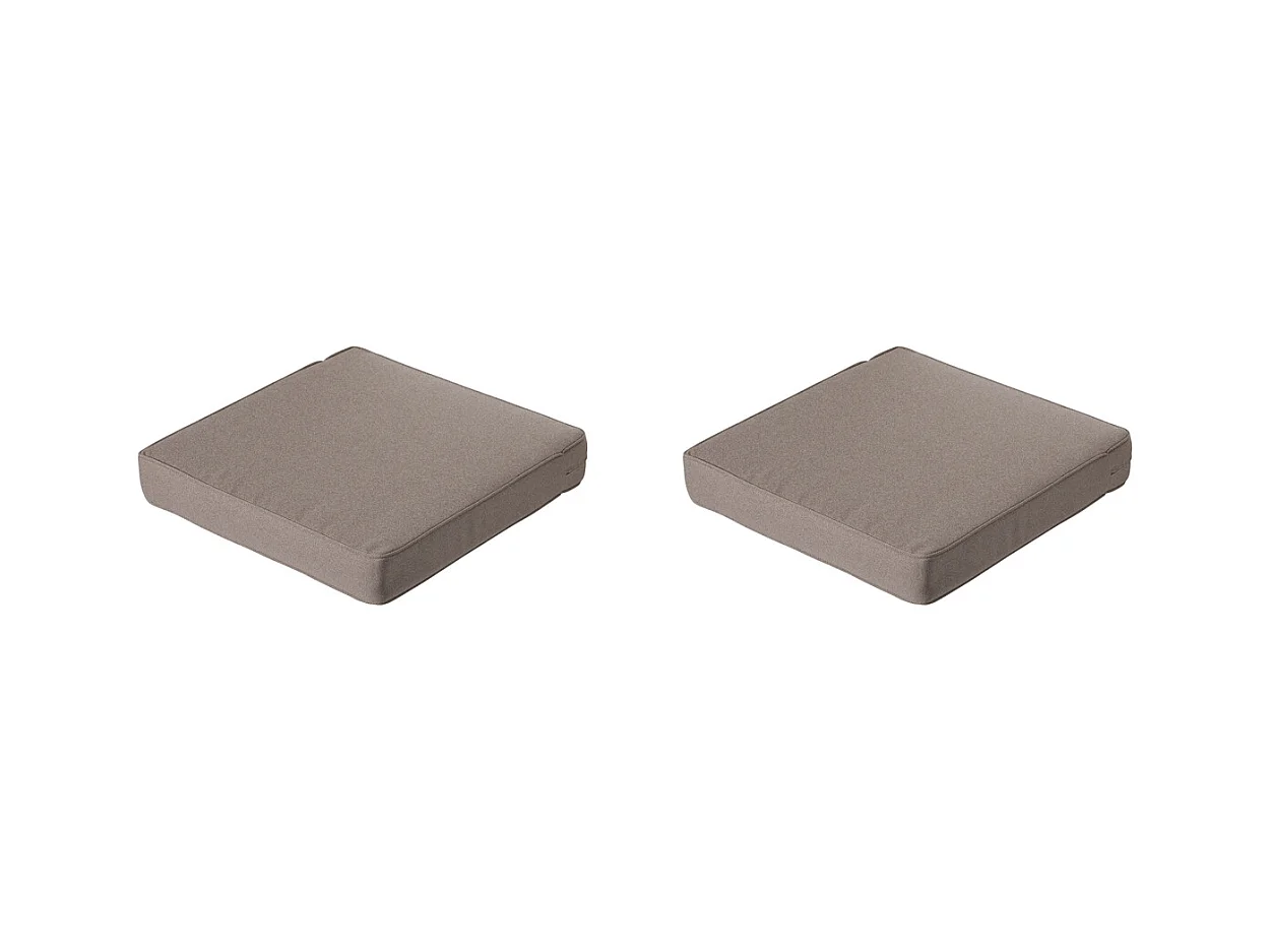 Coussin d'assise Lounge Profi-Line Manchester taupe - Env. 60x60 cm - Lot de 2