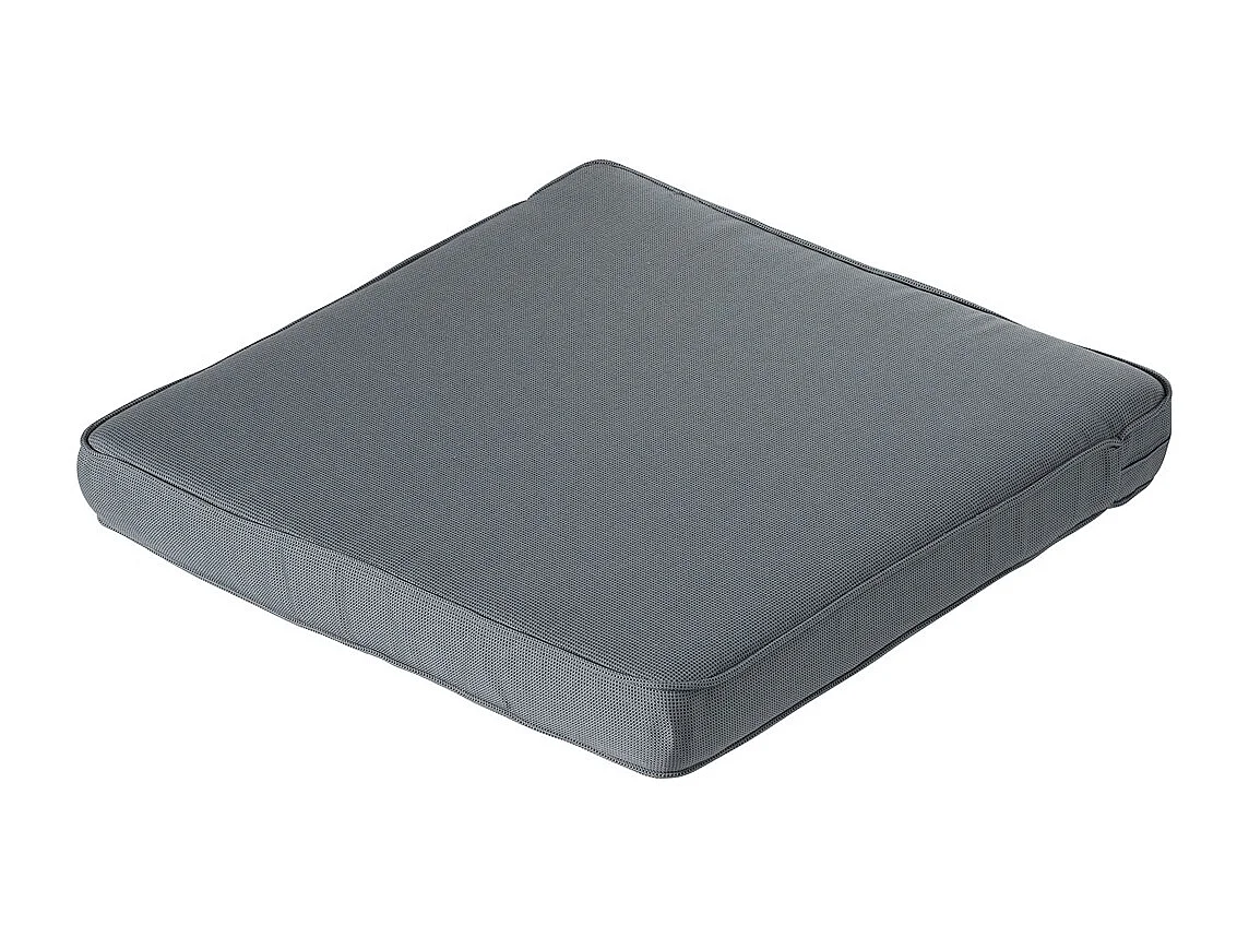 Coussin d'assise Lounge Profi-Line gris côtelé - Environ 60 x 60 cm - Lot de 2