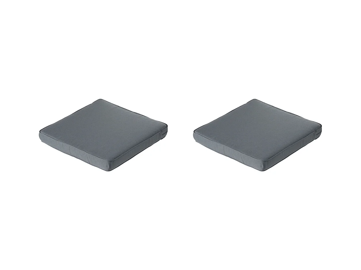 Coussin d'assise Lounge Profi-Line gris côtelé - Environ 60 x 60 cm - Lot de 2