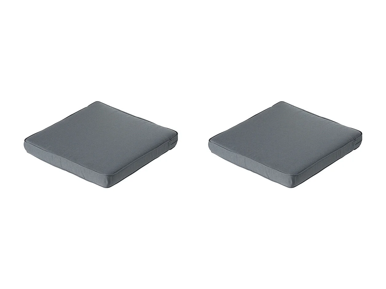 Coussin d'assise Lounge Profi-Line gris côtelé - Environ 60 x 60 cm - Lot de 2
