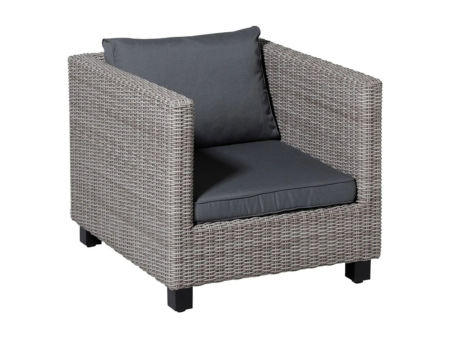 Coussin d'assise Lounge Profi-Line gris côtelé - Dimensions approximatives : 73 x 73 cm - Lot de 2