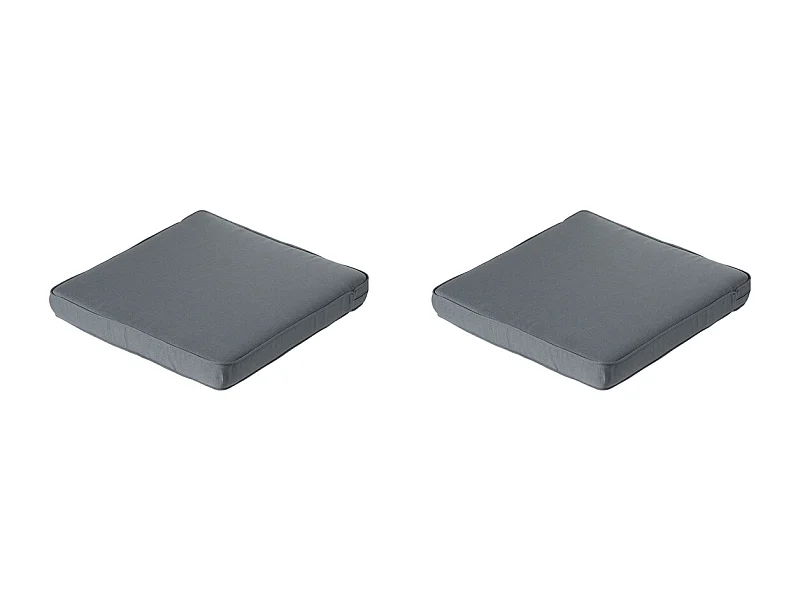 Coussin d'assise Lounge Profi-Line gris côtelé - Dimensions approximatives : 73 x 73 cm - Lot de 2
