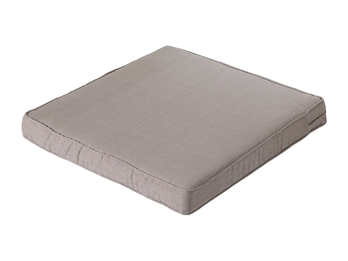 Coussin de siège Lounge Basic taupe - Environ 60 x 60 cm - Lot de 2