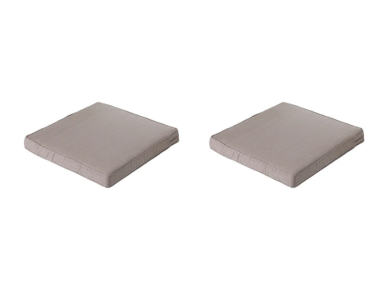 Coussin de siège Lounge Basic taupe - Environ 60 x 60 cm - Lot de 2