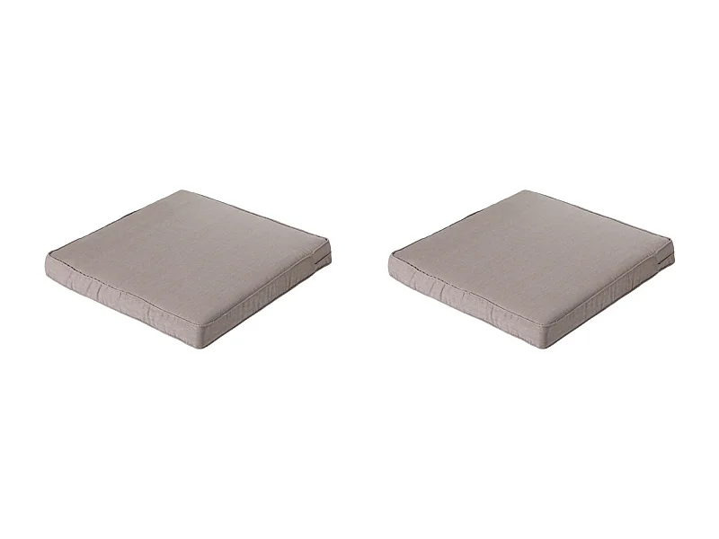 Coussin de siège Lounge Basic taupe - Environ 60 x 60 cm - Lot de 2